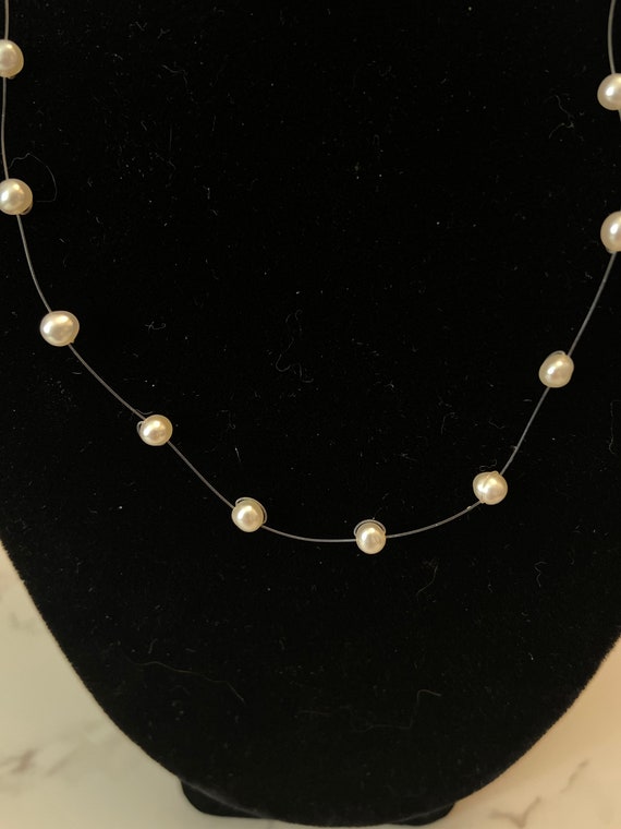Authentic Illusion Pearl choker Necklace NEAT - image 2