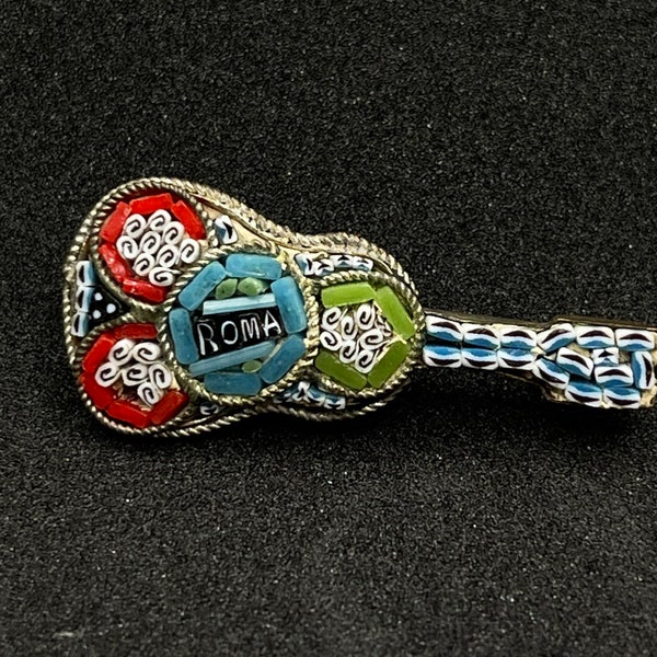 Roma Italian Micro Mosaic guitar pin multi color