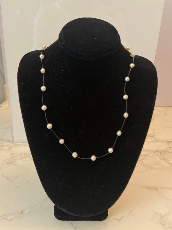 Authentic Illusion Pearl choker Necklace NEAT - image 1