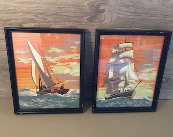 Vintage Pair of Sailing Paint By Numbers