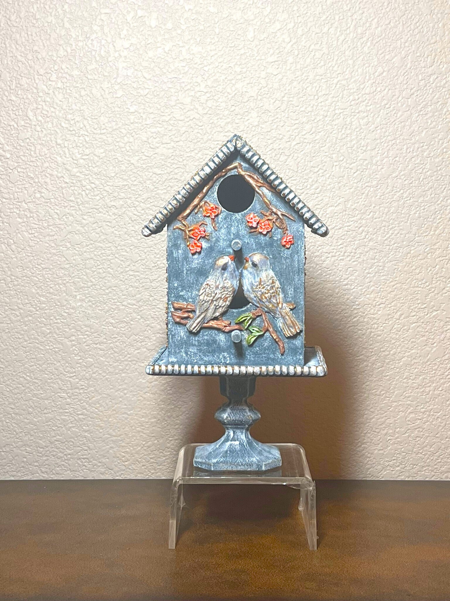 Bird House. Hand Painted Bird House. Indoor Decoration. Wood Bird House