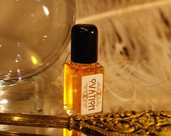 OVATION, natural perfume oil, Moroccan Rose, Palo Santo, Amber, Cardamom, botanical perfume, organic perfume, natural perfume