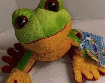 Nueva rana arbórea Webkinz LilKinz RaRe SoFT hs109, etiqueta sellada, código sin usar