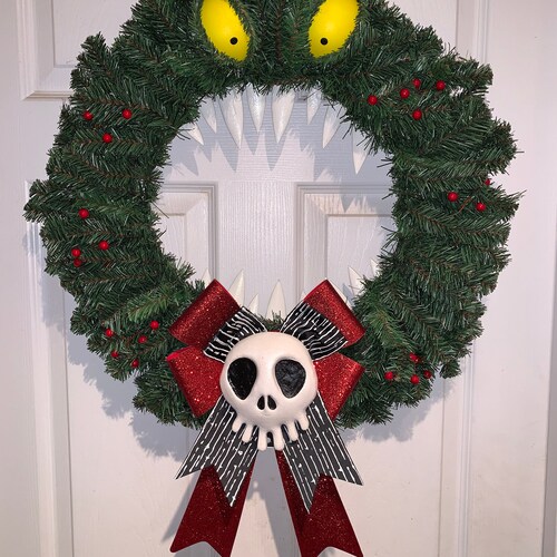Disney Haunted Mansion / Nightmare Before Christmas Holiday Halloween / Christmas Wreath - made to order!