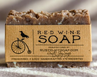 Red Wine Soap Bar, Handmade Artisan Soap, Natural Body Soap with Shea Butter, Cocoa Butter Spa Gift