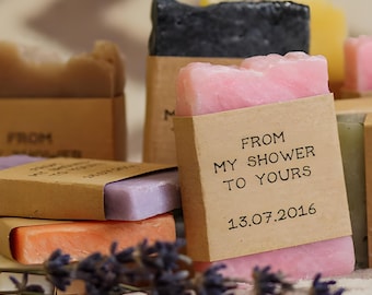 Mini Soap Wedding Favors, Personalized Bridal Shower Gifts, Custom Thank You Soaps, Rustic Guest Favors