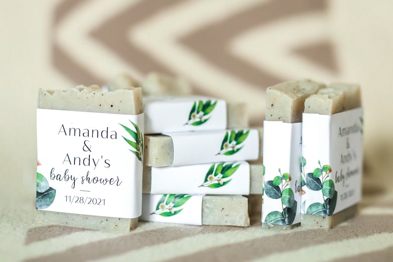 Bridal shower favors from my shower Greenery soap favors personalized soap baby shower soap favors mini soap for guests soap thank you soap image 3