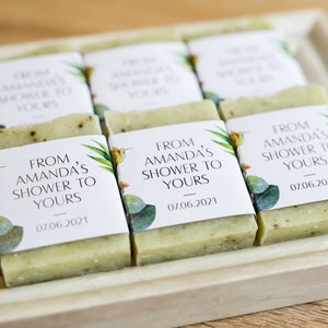 Bridal shower favors from my shower Greenery soap favors personalized soap baby shower soap favors mini soap for guests soap thank you soap image 4