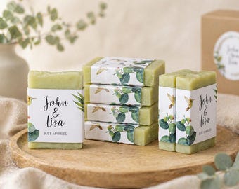 Eucalyptus Soap Favors, Botanical Wedding Favors, Greenery Bridal Shower Gifts, Mini Soap Guest Favors