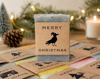 Mini Soaps Christmas Party Favors, Handmade Scented Soap Sample Pack, Stocking Stuffer, Wedding Shower Favors, Guest Gift Soap