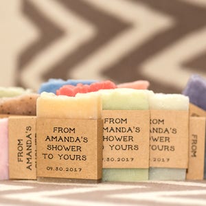 Personalized Mini Soap Favors: Rustic Bridal Shower, Wedding, Baby Shower