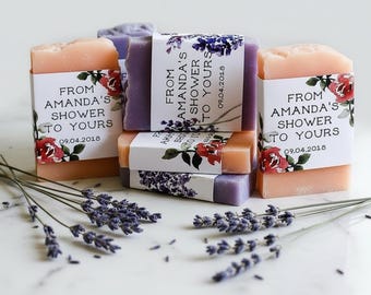 Personalized Mini Soap Favors for Guests, Flower Soap Wedding & Bridal Shower Favors, Baby Shower Guest Gifts, Custom Bulk Party Favors