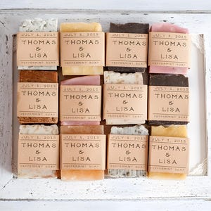 Mini Wedding Soap Favors for Guests, Personalized Rustic Bridal Shower Favors, Handmade Natural Soap, Custom Wedding Guest Gifts