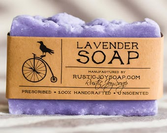 Lavender Soap Bar, Handmade Vegan Soap, Relaxing Aromatherapy Soap, Purple Body Soap, Natural Soap Gift