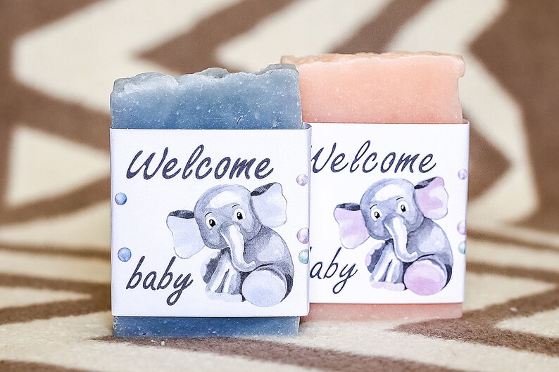 Elephant Birthday Personalized Thank You Gift Soap Favor Greenery Baby Shower Mini Bar Soap Baby Girl Elephant Baby Shower Favor Soap