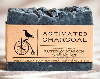 Barre de savon au charbon actif, savon végétalien fait main pour le visage et le corps, savon noir pour peau grasse, cadeau spa