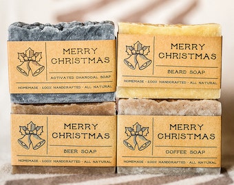 Gift for men Christmas gift set mens soap set homemade soap birthday gift for boyfriend beer soap beard soap charcoal soap coffee soap