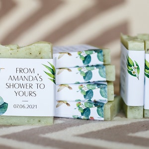 Bridal shower favors from my shower Greenery soap favors personalized soap baby shower soap favors mini soap for guests soap thank you soap image 1