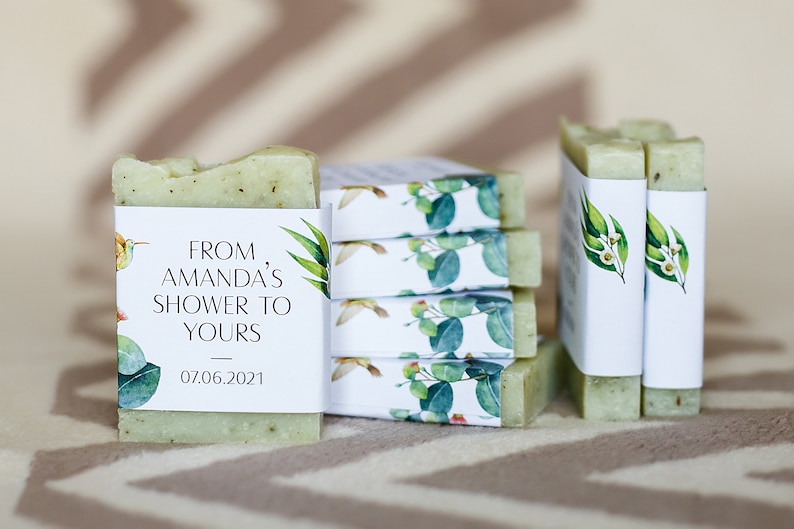 Bridal shower favors from my shower Greenery soap favors personalized soap baby shower soap favors mini soap for guests soap thank you soap image 1