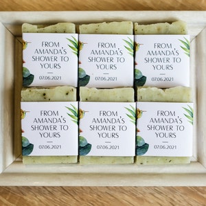 Bridal shower favors from my shower Greenery soap favors personalized soap baby shower soap favors mini soap for guests soap thank you soap image 2