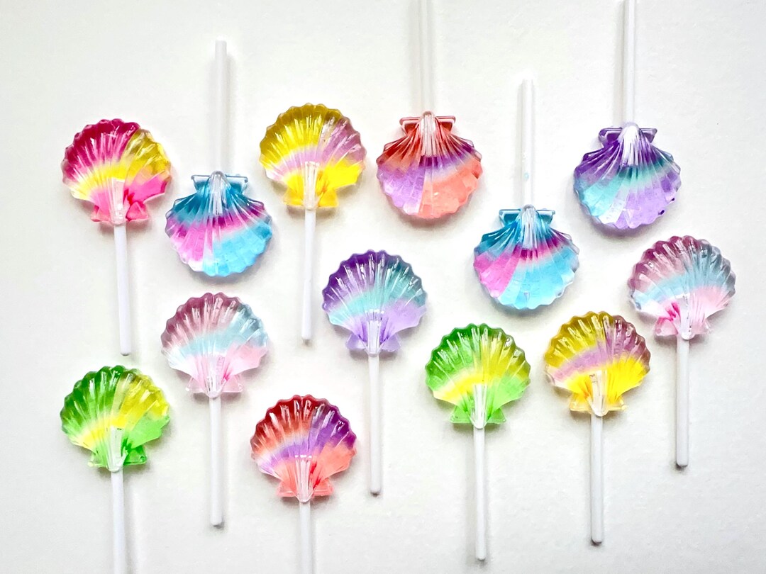 Shell Lollipop Sign Shell Lollipop Pin, Mermaid Color Candy Brooch - Handmade Gift - Etsy