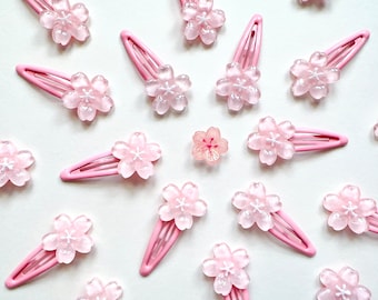 Sakura Hair Clip/Pink Flower Hair Clip/Light Pink Sakura Hair Clip/Cute Hair Clip/Kawaii Hair Clip/White Pink Hair Clip/Spring Hair Clip