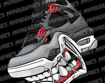 Monster Bull Sneakers | Sneaker Designs | J4 | Sneaker Clipart  | T-Shirt Design| Digital Download |DTF T-shirt | PNG Clip Art |