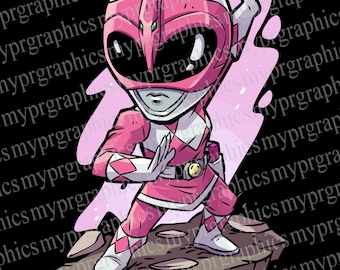 Power Ranger Clipart, Fanart, Power Ranger, Pink Ranger, Chibi Charakter, digitaler Download, PNG, Linie Clip Art, druckbare Aufkleber, MMPR