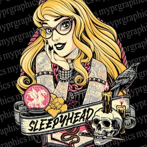Sleepyhead - Princess Aurora | Tattooed princess | png  t-shirt design Digital download, Tatted princesses