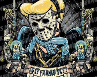 Is it Friday yet - snow white jason | Tattooed Princess | png  t-shirt design Digital download, princess