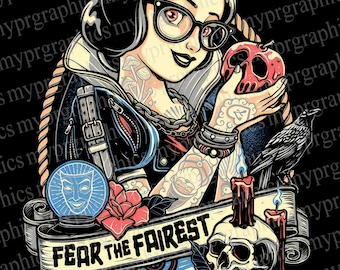 Fear the Fairest - Snow White  | Tattooed Princess | png  t-shirt design Digital download, Tatted princesses