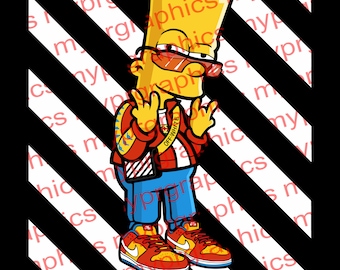 Bart Hypebeast-konst, off-white-tryck, digital nedladdning, Hypebeast-dekor, present till honom, Hypebeast-affisch