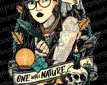 One with Nature - Pocahontas | Tattooed princess | png  t-shirt design Digital download, Tatted princesses