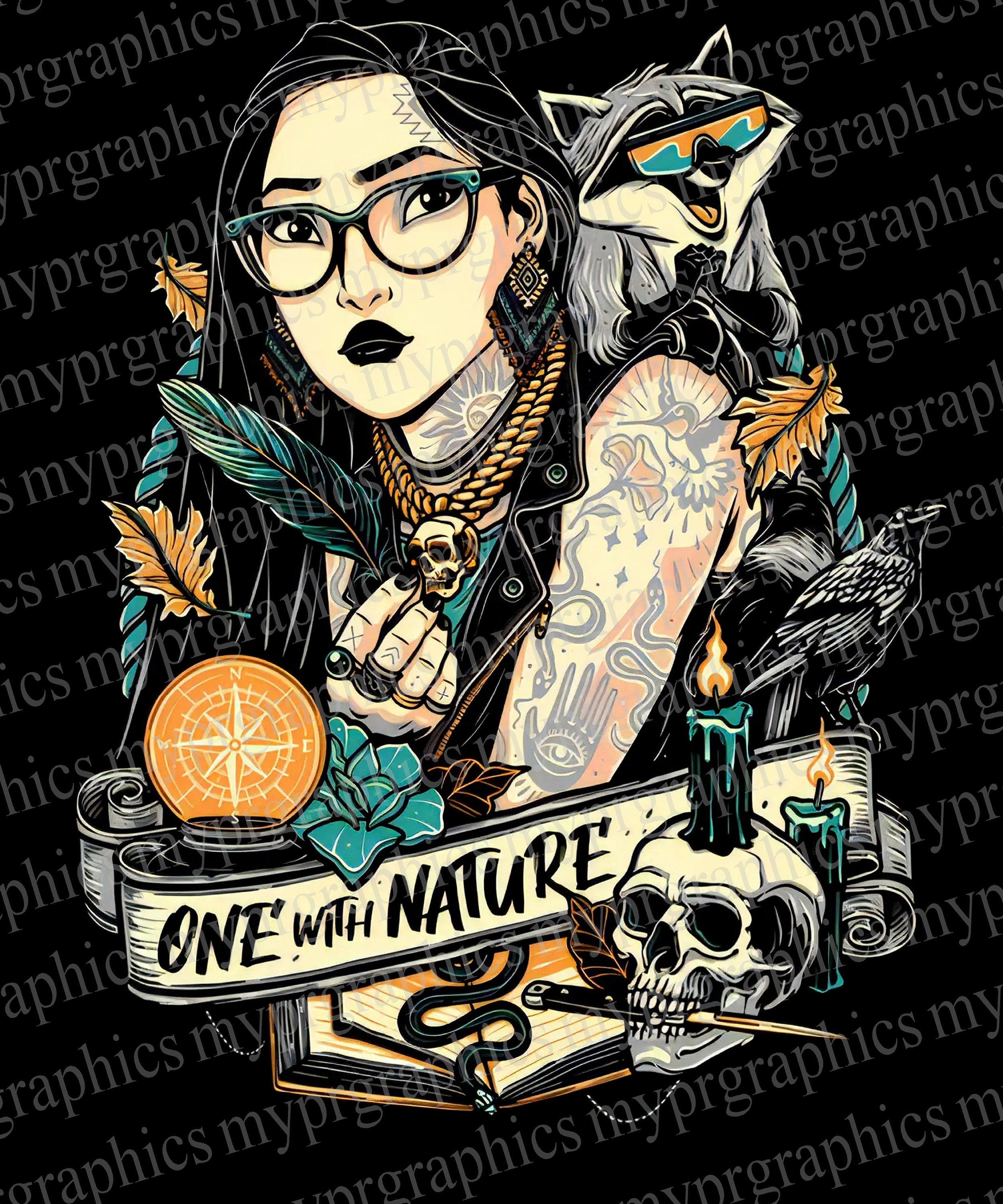 One With Nature - Pocahontas | Tattooed Princess | Png T-shirt Design  Digital Download, Tatted Princesses - Etsy, image size:2499x3000