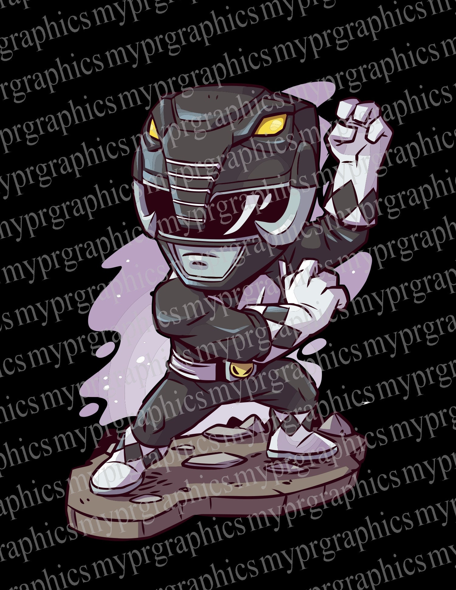 Power Ranger Clipart, Fanart, Power Ranger, Black Ranger, Chibi ...