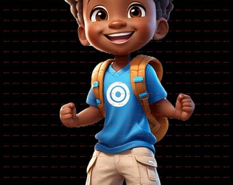 Chibi happy black kid