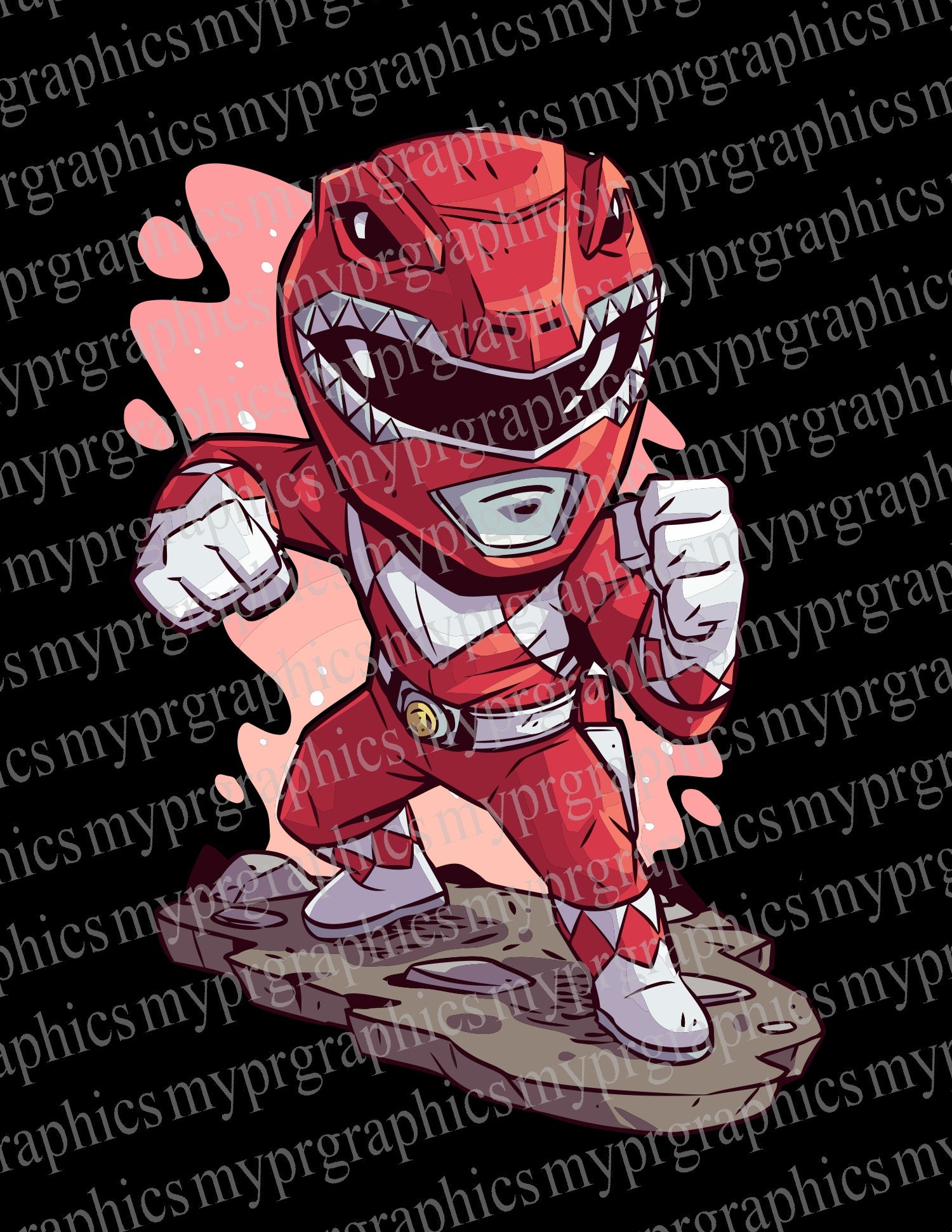 Power Ranger Clipart, Fanart, Power Ranger, Red Ranger, Chibi Charakter, digitaler Download, PNG, Linie Clip Art, druckbare Aufkleber, MMPR