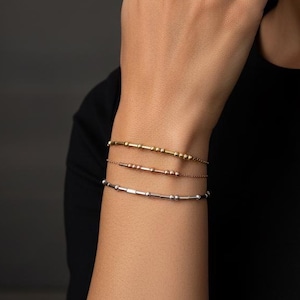Custom Morse Code Bracelet, Silver Chain, Personalized Bracelet with Name or Hidden Message in Morse Code, Couples Personalized Gift Idea