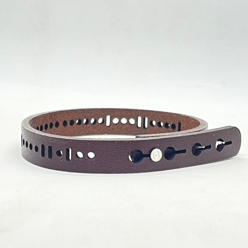 Morse Code Leather Bracelet Personalized Birthday Jewelry - Etsy