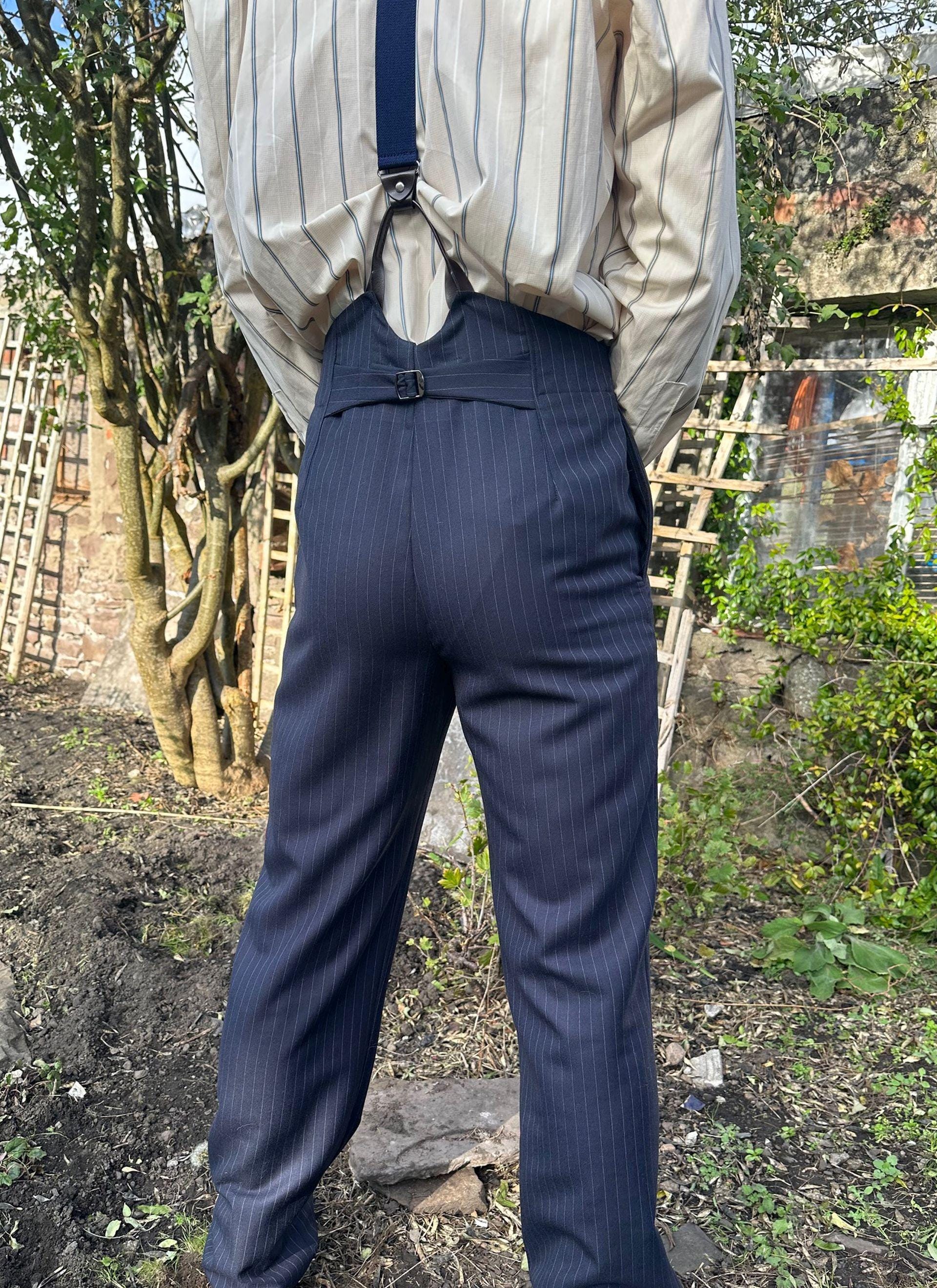 Pinstripe Suspender Pants - Etsy