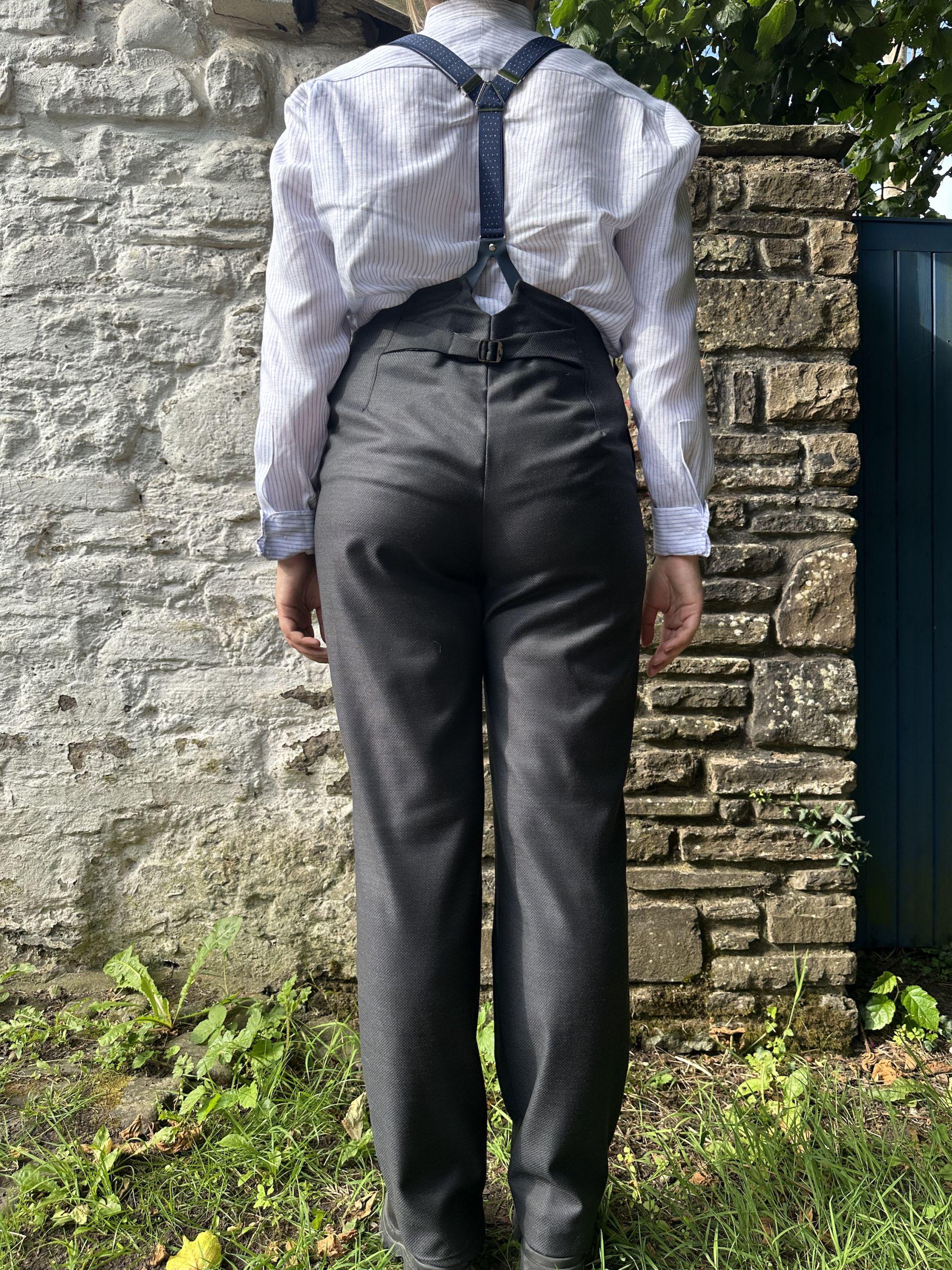 grey dress pants with suspenders Gray Suspender L041824