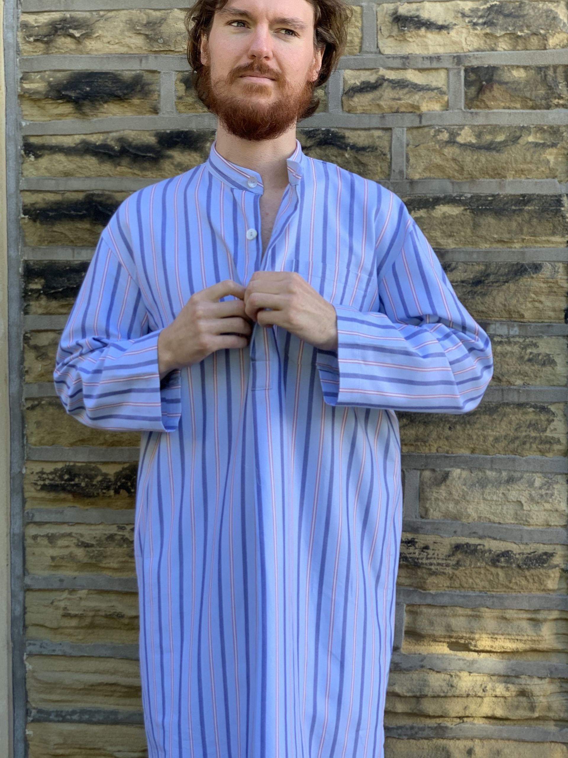 Image of Brushed Cotton Nightshirt in Durable 2 Fold Brushed Cloth, All Sizes