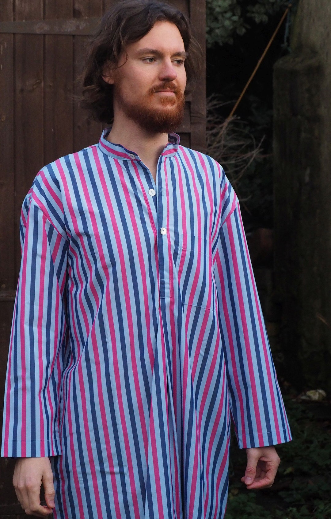 Small Only Smooth Cotton Nightshirt in Bright Stripe Etsy Canada