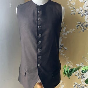 アウトランダー風のブラウンのモールスキン製ベスト - サイズはSのみ