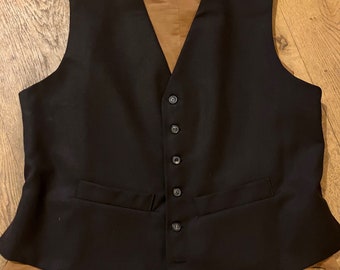 Brown wool waistcoat, vintage style, lined and backed in tan cotton  - large only