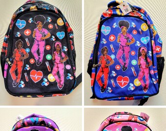 Nursing School Backpack, Student Nurse Bookbag, Graduation Gift, Work Backpack, Laptop Bag, Custom Back pack