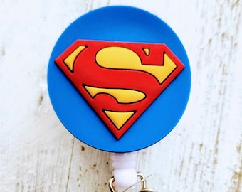 Hero Badge Reels, Comic Clip, Retractable ID Holder, Guy Gal Lanyard, Superhero Nostalgia