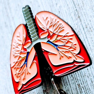 Lungs Retractable Badge Reels, Anatomy ID Holder, Respiratory Therapy Lanyard, Healthcare Gift, Murse, Mothers Fathers Day