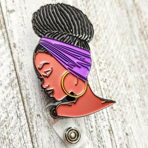Hair Pride Custom Loc Bun ID Holder Badge Reels