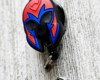 Magneto Helmet X-Men  Superhero Badge Reels, Comic Book 97 Nurse Clip, Cartoon Retractable ID Holder, Wolverine Nostalgia Reels